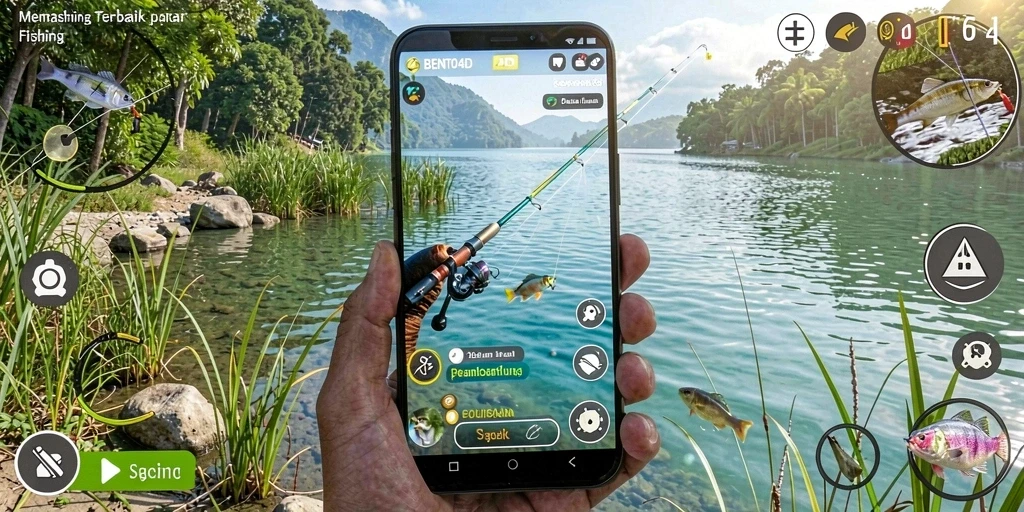 Tampilan gameplay BENTO4D yang menarik dan penuh aksi memancing.