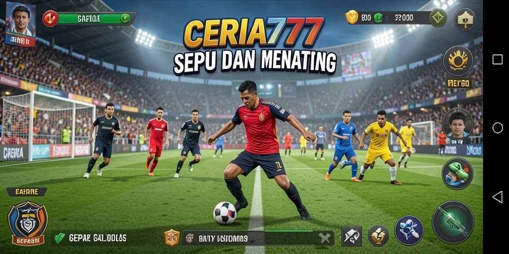 Tampilan gameplay sepak bola yang mendebarkan di CERIA777.