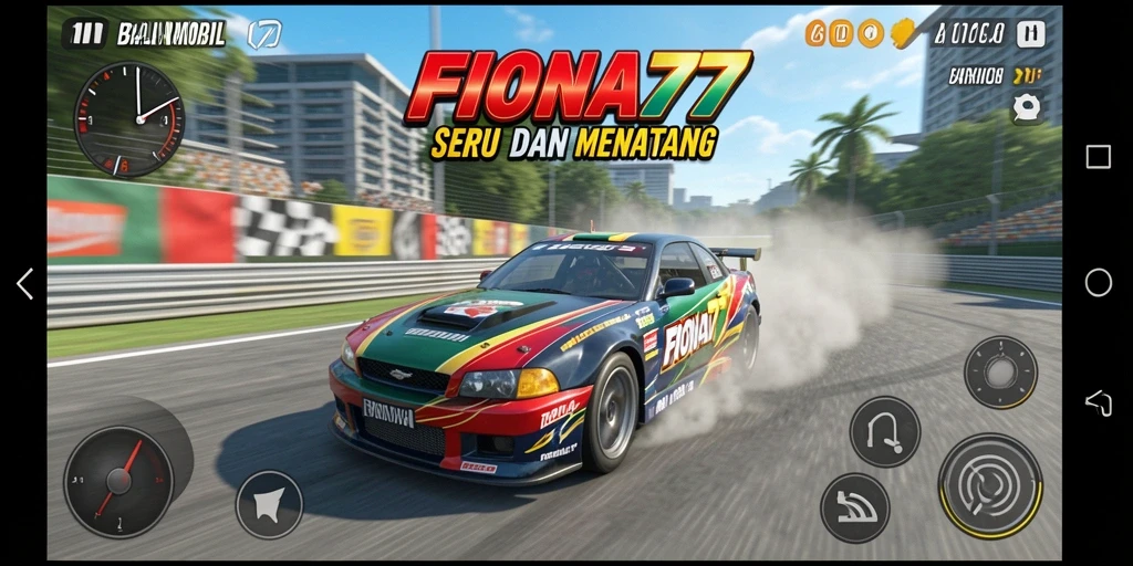 Screenshot <strong>FIONA77</strong> menunjukkan aksi balap yang seru dan mendebarkan.