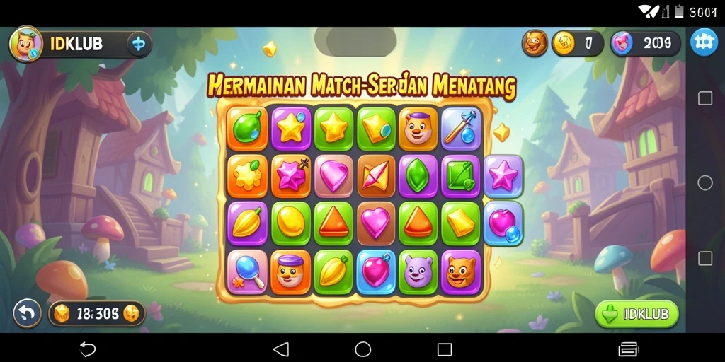Tangkapan layar game Match-3 yang menampilkan gameplay yang seru.