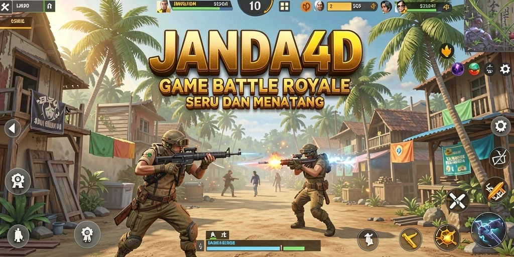 Tampilan merepresentasikan gameplay intens Battle Royale JANDA4D.