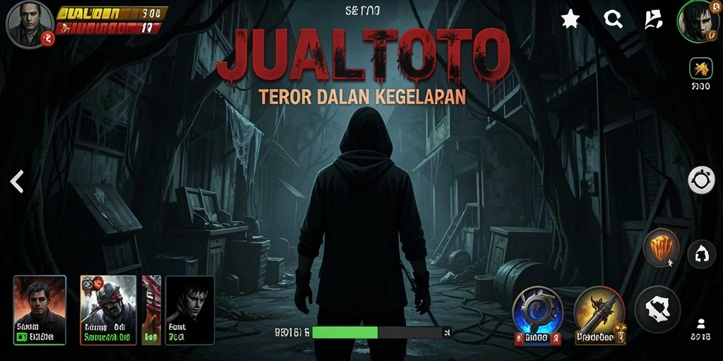 Tangkapan layar gameplay mencekam JUALTOTO di lingkungan angker.