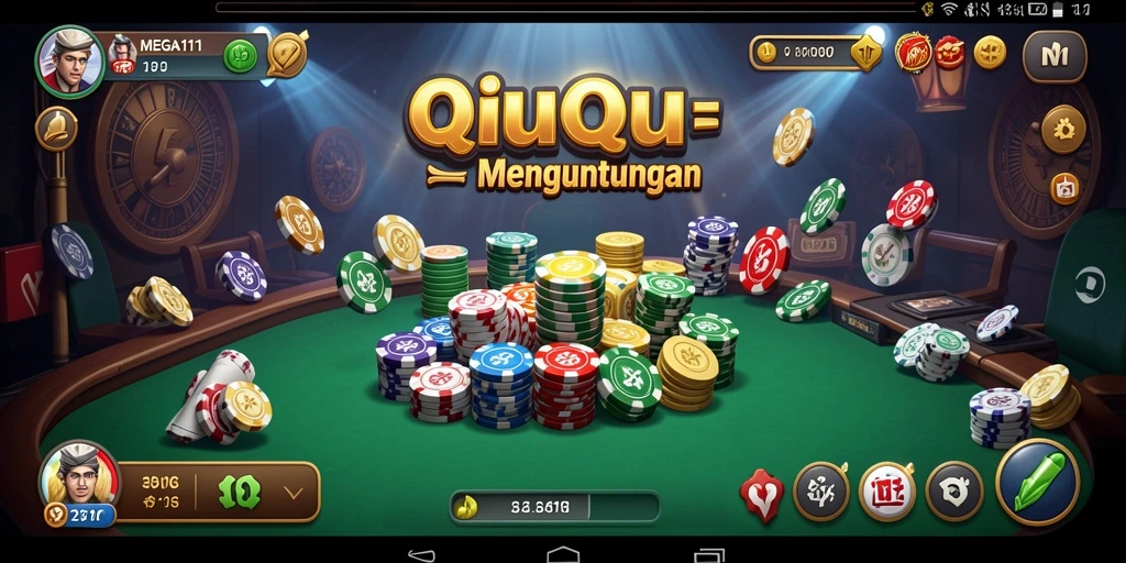 Screenshot MEGA111 menunjukkan aksi seru permainan QiuQiu.