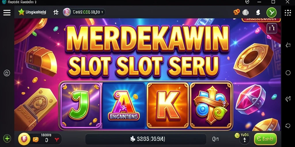 Tampilan gameplay menarik dari MERDEKAWIN dengan simbol dan bonus.