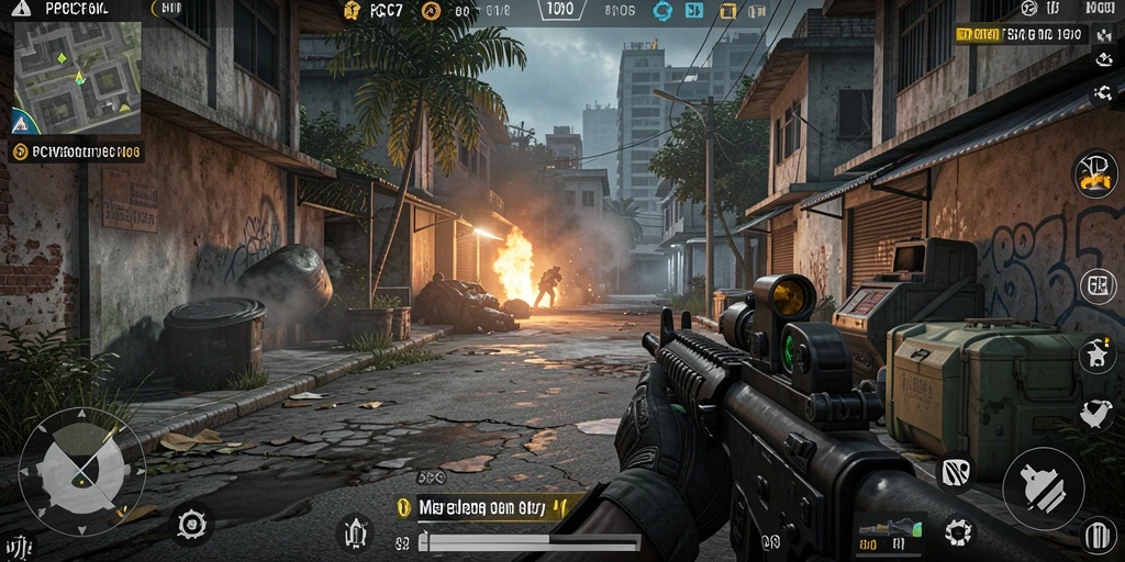 Tampilan gameplay intens penuh aksi dari PCPC7.