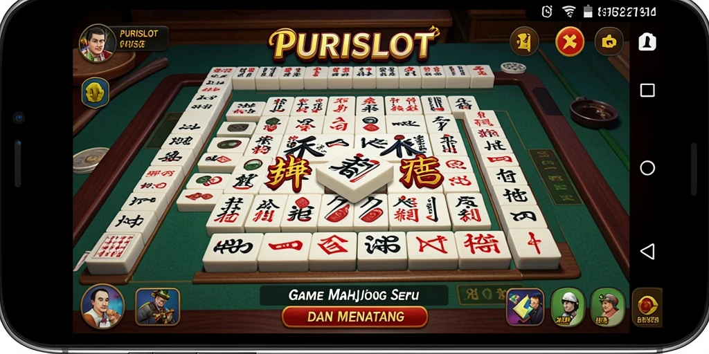 Tampilan menarik dari gameplay Mahjong PURISLOT.
