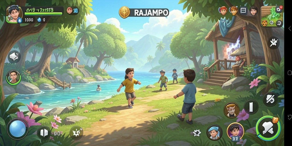 Tampilan menarik dari gameplay RAJAMPO yang menyenangkan.