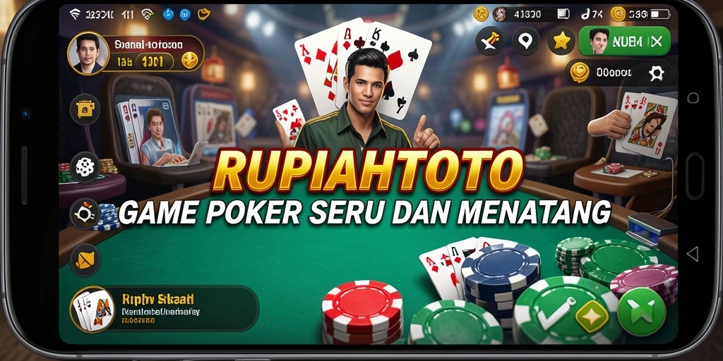 Gameplay RUPIAHTOTO yang seru dan menegangkan saat bermain poker.