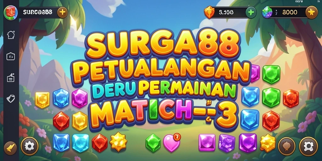 Gameplay seru SURGA88 dengan tantangan puzzle Match-3.