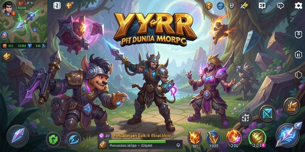 Tampilan gameplay YYRR yang penuh aksi dan petualangan di dunia MMORPG.
